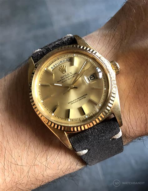 rolex day date leather strap|rolex 1803 bracelet.